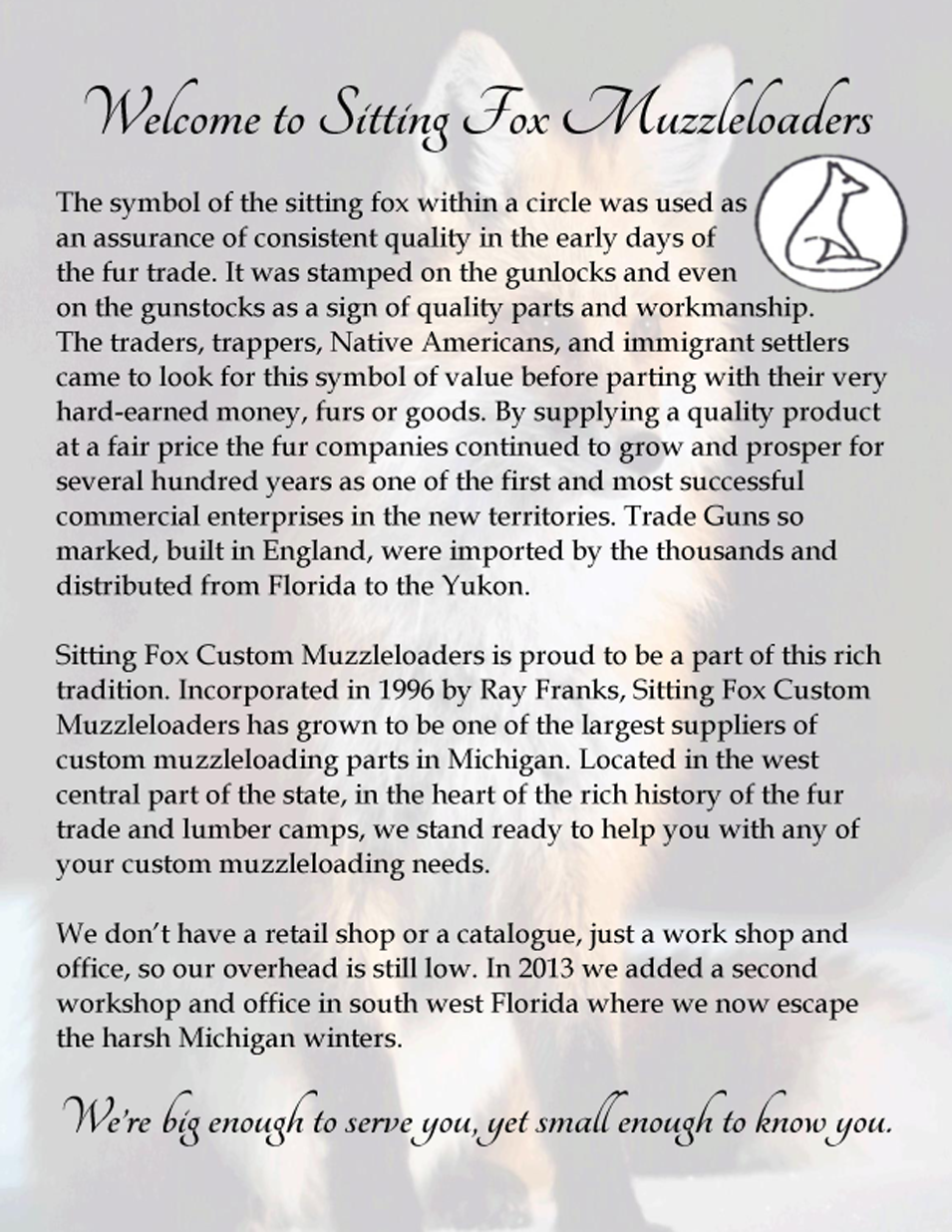 Sitting Fox Custom Muzzleloaders